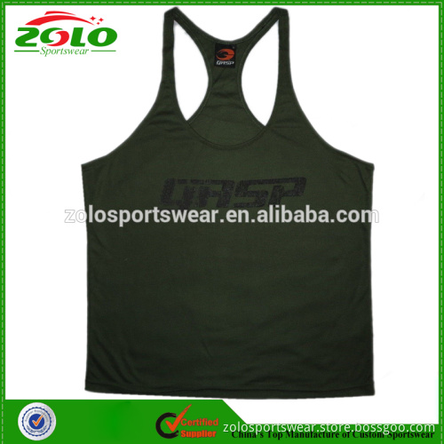Popular Professional Green Color Cotton Gym Singlet